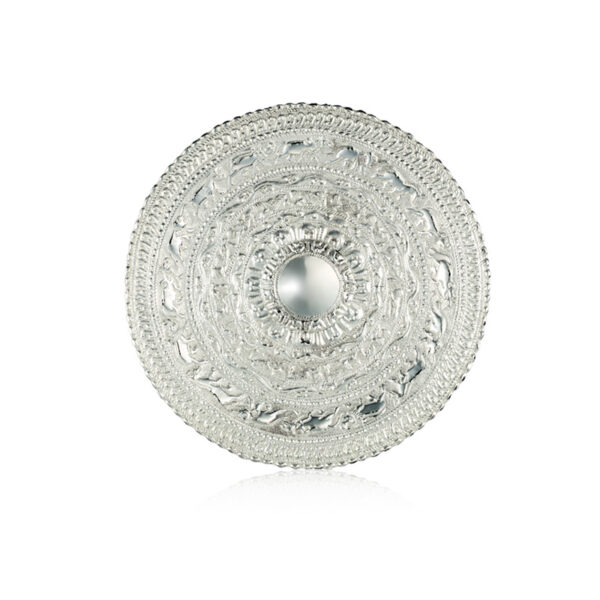 Brass Tray 8" Moonstone Tray Silver Plated With Box