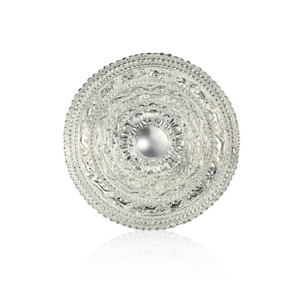 Brass Tray 6" Moonstone Tray Silver Plated With Box