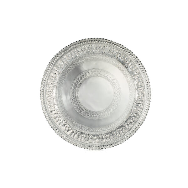 Brass Tray 8 1/2 Kendy With 10" Tray Silver Plated With Box
