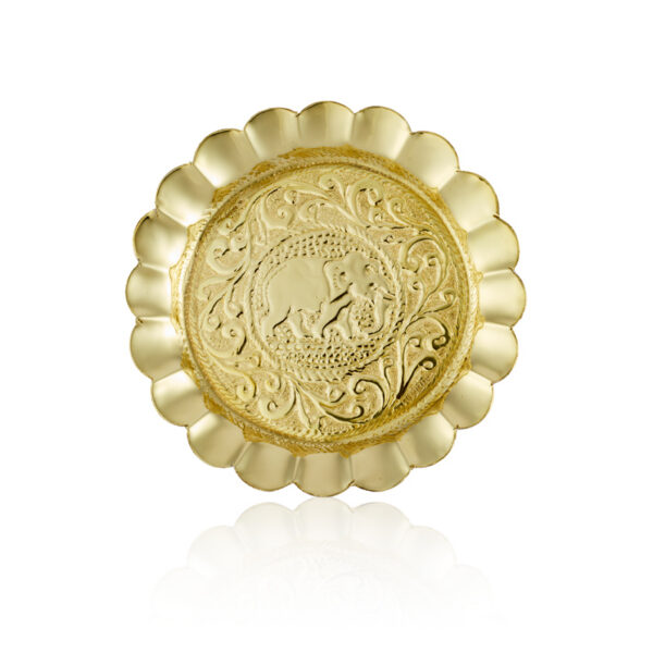 Brass 4" Pin Tray Gold Lacquering With Box