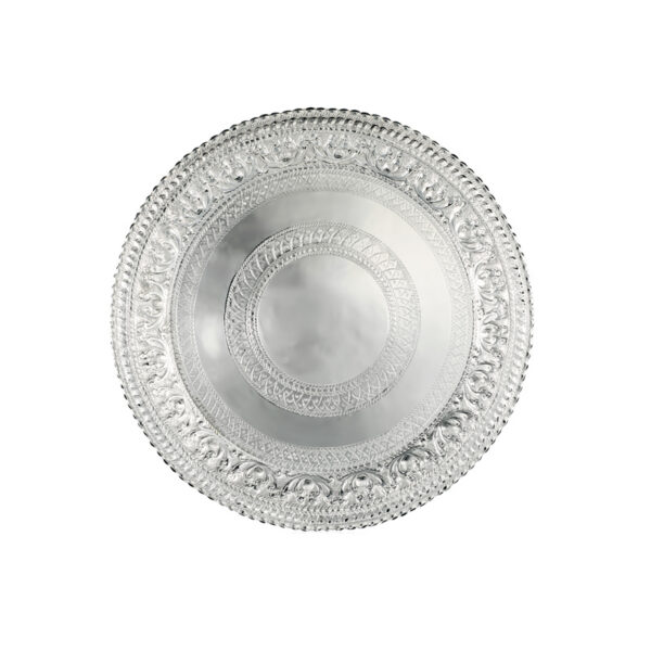 Brass Kendy 10" With 10" Tray Silver Plated With Box