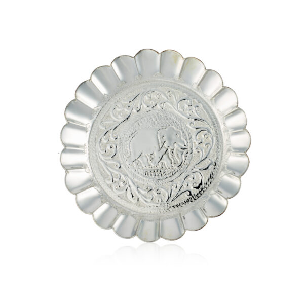 Brass 4 1/2" Pin Tray Silver Plated With Box