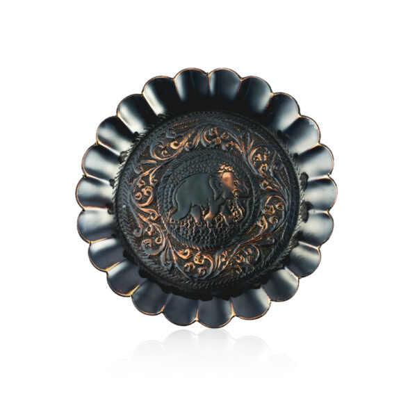 Brass 4 1/2" Pin Tray Oxidized With Box